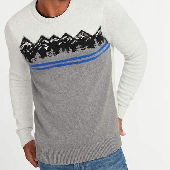 Old Navy Other - Old Navy Men's Blue Fair Isle Crew-neck Sweater
